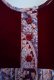 画像11: 70年代ボルドー×ピンク×サックスペイズリー柄ベロア切替ポケット付きラウンドネック長袖ドレス (11)