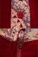 画像14: 70年代ボルドー×ピンク×サックスペイズリー柄ベロア切替ポケット付きラウンドネック長袖ドレス