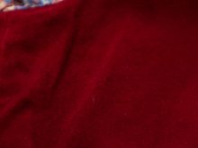 他の写真1: 70年代ボルドー×ピンク×サックスペイズリー柄ベロア切替ポケット付きラウンドネック長袖ドレス