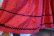 画像14: 60〜70年代レッド×ブラック×イエロー花柄なみなみテープレースハイネックパフスリーブ五分袖ドレス (14)