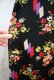 画像10: ブラック×カラフル花柄ポリエステルロングスカート