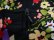 画像12: ブラック×カラフル花柄ポリエステルロングスカート