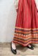 画像4: 50〜60年代ピンクレッド×イエロー×カラフルストライプグアテマラ刺繍ロングスカート (4)