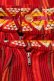画像11: 50〜60年代ピンクレッド×イエロー×カラフルストライプグアテマラ刺繍ロングスカート (11)