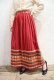 画像2: 50〜60年代ピンクレッド×イエロー×カラフルストライプグアテマラ刺繍ロングスカート (2)