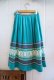 画像9: 50〜60年代ターコイズグリーン×ホワイト×レッドグアテマラ刺繍スカート (9)