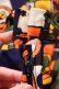 画像16: 70年代オレンジ×カーキ×イエローチューリップ＆モチーフ柄ポリエステルフレアパンツ (16)