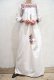 画像1: 60〜70年代ホワイト×カラフルサンアントニーノ刺繍半袖メキシカンロングドレス (1)