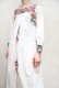 画像6: 60〜70年代ホワイト×カラフルサンアントニーノ刺繍半袖メキシカンロングドレス