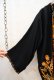 画像8: ブラック×オレンジ花刺繡タッセルリボン付きフレアスリーブ長袖カーディガン (8)