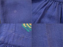 他の写真2: ブルー×レッド×グリーン鳥グアテマラ刺繍スクエアネック半袖ドレス