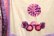 画像9: 60年代 ピンク×ライトパープル×パープル花柄刺繍入りスクエアネック半袖インドコットンドレス