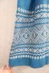 画像13: サックスブルー×ホワイトグアテマラ刺繡ウエストリボン付きVネック半袖ドレス