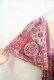 画像8: 60年代 ピンク×ライトパープル×パープル花柄刺繍入りスクエアネック半袖インドコットンドレス
