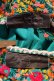 画像18: 60〜70年代ターコイズグリーン×カラフルサンアントニーノ刺繡半袖メキシカンドレス