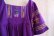 画像11: パープル×イエロー×カラフルグアテマラ刺繍ポケット付きスクエアネック半袖ドレス (11)