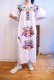 画像1: ホワイト×カラフル花刺繡半袖メキシカンドレス (1)