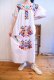 画像2: ホワイト×カラフル花刺繡半袖メキシカンドレス (2)