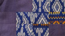 他の写真1: ブルー×ホワイト×ビタミンカラーグアテマラ刺繍ポケット付きスリットネック長袖ドレス
