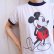 画像8: made in USA ホワイト×ネイビー×ブラックミッキーマウスプリントクルーネック半袖リンガーTシャツ (8)