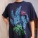 画像7: ネイビー×サックスブルー×グリーン花プリントクルーネック半袖Tシャツ (7)