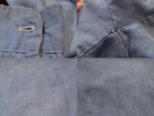 他の写真3: ”Sears”ライトブルー×ブラック×オレンジ蝶々＆花刺繍胸ポケット付き長袖シャンブレーシャツ 