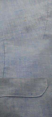 他の写真1: ”Sears”ライトブルー×カラフル木＆イルカ＆人刺繍胸ポケット付き半袖シャンブレーシャツ 