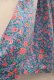画像12: ブルー×ピンク×グリーン花柄ポケット付きラウンドネック半袖ローウエストドレス