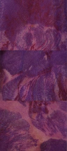 他の写真1: 50〜60年代 パープル×ピンク花柄ボートネック半袖シフォンドレス