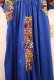 画像11: ブルー×カラフルサンアントニーノ刺繡半袖メキシカンドレス