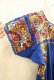 画像10: ブルー×カラフルサンアントニーノ刺繡半袖メキシカンドレス