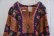 画像8: 70年代パープル×オレンジレッド×ピンク花＆ペイズリー柄リボン付きスクエアネックワイドスリーブ七分袖ロングドレス