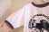 画像10: ホワイト×パープル×ネイビーリス＆英字ロゴプリントクルーネック半袖リンガーTシャツ