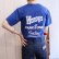 画像1: made in USA ”JERZEES”ブルー×ホワイト英字ロゴ両面プリントクルーネック半袖Tシャツ (1)