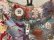 画像17: 70年代 ピンク×ホワイト×くすみブルーストライプ＆花柄アイレットレース付きフリルロングスカート