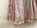画像14: 70年代 ピンク×ホワイト×くすみブルーストライプ＆花柄アイレットレース付きフリルロングスカート