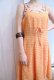 画像6: オレンジ×イエローチェック飾りリボン付きキャミソールミドル丈ドレス