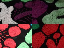 他の写真1: ブラック×カラフル鳥＆ボタニカル刺繍ラウンドネックフレンチスリーブメキシカンドレス