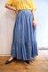 画像3: 60年代ブルー×ピンク人＆風景柄裾フリルロングスカート