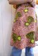 画像2: ピンク×ライムグリーン×ダークブラウンアフリカンバティックミドル丈ラップスカート (2)