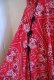画像20: 70年代 レッド×ホワイト×ブラックバンダナ柄ポケット付きラウンドネックノースリーブラップドレス