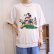 画像5: ホワイト×ブラック×グリーンMickey Mouse刺繍Minnie Mouse＆Donald duckプリントクルーネック半袖スウェットTシャツ