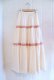 画像8: 70年代オフホワイト×サーモンピンク花刺繍カットワークデザインレース切替ティアードスカート