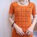 画像6: オレンジ無地お花＆扇編みラウンドネック半袖クロシェットミニドレス