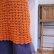 画像7: オレンジ無地お花＆扇編みラウンドネック半袖クロシェットミニドレス