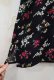 画像15: ブラック×ホワイト×ビビットピンク花柄クルーネックレーヨン半袖トップス＆スカートセットアップ
