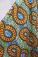 画像15: ライトグリーン×オレンジ×ブルー幾何学柄アフリカンバティックロングスカート