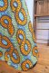画像10: ライトグリーン×オレンジ×ブルー幾何学柄アフリカンバティックロングスカート