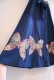 画像11: 70年代ネイビー×ピンク×ベージュペイズリー＆花柄蝶々パッチ付き刺繍入りラップスカート