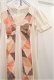 画像13: ”JCPenney” 70年代 ホワイト×オレンジ×ブラウンパッチワーク柄レース切替半袖裾フリルロングドレス
